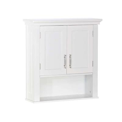 Dracelo 12.6 in. W x 6.1 in. D x 12.2 in. H White 2 Tier Bathroom Over The Toilet Storage Shelf with Wall Mounting Design