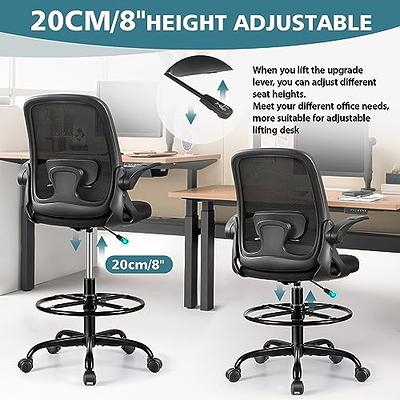 Winrise Office Chair Desk Chair, Ergonomic Mesh Computer Chair Home Office Desk Chairs, Swivel Task Chair Mid Back Breathable Rolling Chair with Adjus