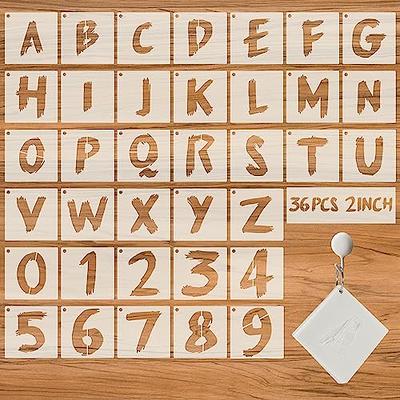 YEAJON 15 Inch Letter Stencils and Numbers, 36 Pcs Alphabet Art Craft  Stencils, Reusable Plastic Art Craft Stencils for Wood, Wall, Fabric, Rock