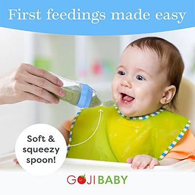 MICHEF Food Feeder Baby Fresh Fruit Feeder (2 Pack) with 3 Different Sized Silicone Pacifiers, Mash and Serve Bowl with 4 Soft-Tip