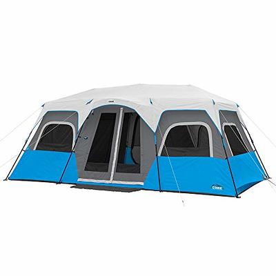 CORE 6 Person Instant Cabin Tent with LED Lights, Lighted Pop Up Camping  Tent with Easy 60 Second Camp Setup