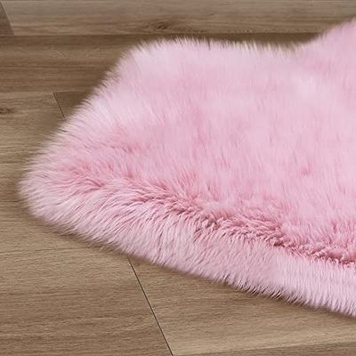 Fluffy Faux Fur Rug Shaggy Sheepskin Area Small Rug For Bedroom Fuzzy Carpet  For Living Room 2x3 Ft, Purple