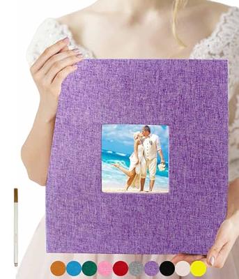 Photo Album Self Adhesive Pages - Photo Album Book 8x10 2x3 4x6 5x7 8x8  Photo, 40 Pages,Linen Cover with Metallic Pen, Lilac Purple - Yahoo Shopping