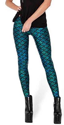 Alaroo Stretch Mermaid Print Fish Scale Leggings Tights Light Blue Plus 4XL  - Yahoo Shopping