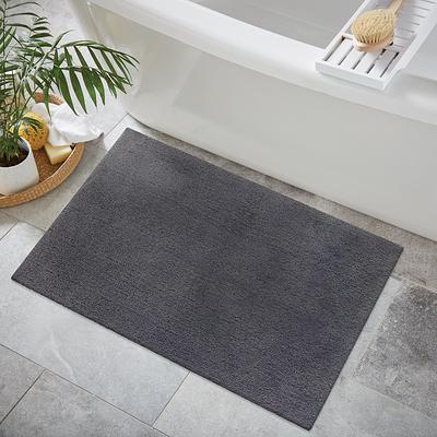 allen + roth 20-in x 34-in Gray Cotton Bath Rug