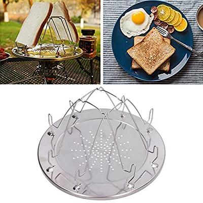 Foldable Bread Warming Rack Stainless Steel Sandwich Holder Cage