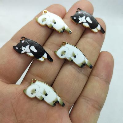 10pcs/pack Kawaii Cat Charm Pendants Animal Resin Pendant Charms Jewelry  Making