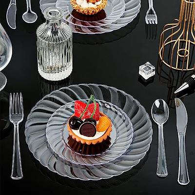 Reli. 50 Pcs Plastic Dessert Plates, Disposable (6 inch, Clear