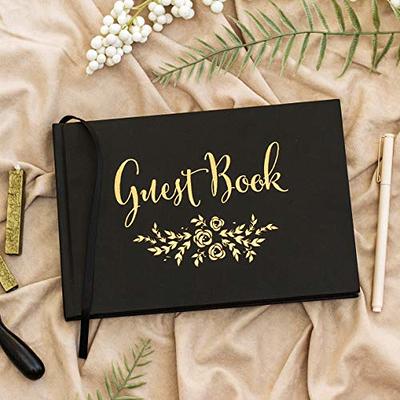 Original Wedding Guest Book with Gold Foil - Gorgeous Weddings Reception Sign in Guestbook 100 Pages for Baby Shower, Events, Wedding, Polaroid