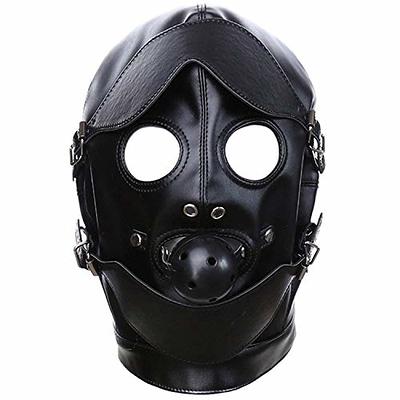 Mesh See Through Masquerade Mask Adjustable Breathable Leather Head Full  Face Mask for Costume Halloween Party Hood Mask