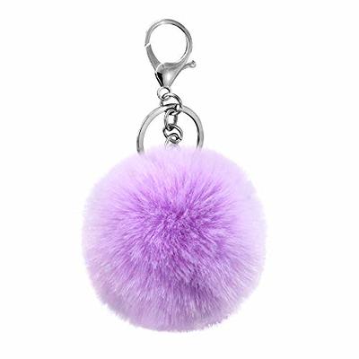 Bobuluo Women Girl Keychain Cute Fluffy Pom Pom Key Ring Plush Grape  Keychain for Bag Accessories Purse Charm Decor (Pink) - Yahoo Shopping