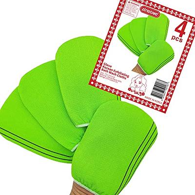 Korean Exfoliating Bath and Shower Sponge Body Towel Glove (4 Pack)