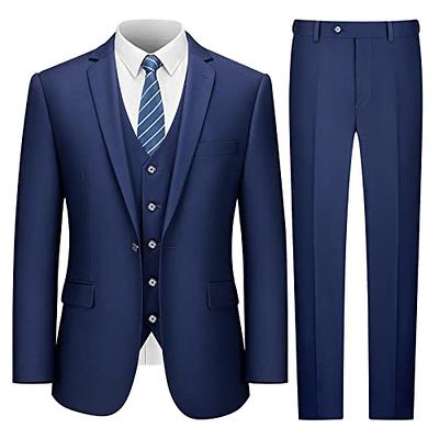 COOFANDY Men's Suit Jacket and Vest Set Slim Fit 2 Pieces Suits Two Button  Blazer Jacket Formal Business Dress Vest at  Men’s Clothing store