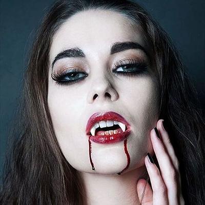LQYoyz 3 Sizes Vampire Fangs Teeth with Adhesive, Halloween Party Cosplay  Props Accessories, Fake Vampire Teeth Party Favors Werewolf Fangs Vampire