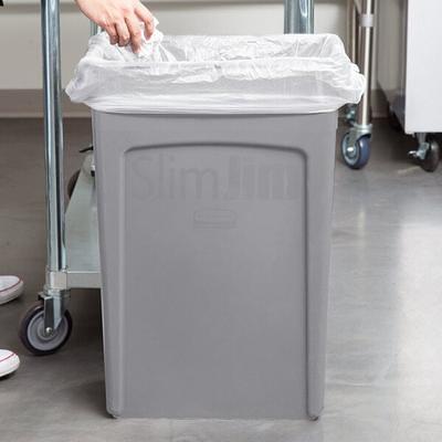 Rubbermaid 1971259 Beige 64 Qt. / 16 Gallon Slim Jim Rectangular Trash Can