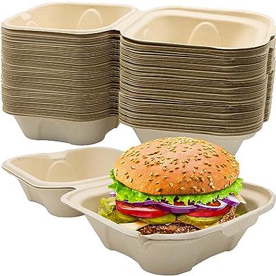 NANAICHE 50 Pack Disposable Take Out Boxes Food Containers Microwavable  Kraft Brown Paper To Go Box