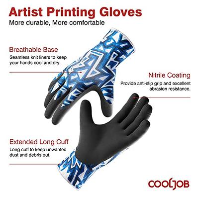 COOLJOB Small Garden Work Gloves for Men Women Non-slip, 10 Pairs Bulk  Nitrile Rubber Coated Working Yard Gloves with Grip, Palm Dipped Oil  Resistant and Hand-friendly, Black Blue Gray, Multi Pack 