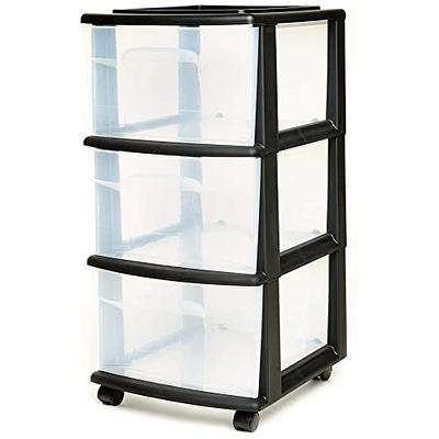 Rempry Mini Plastic Drawers Organizer, 7.1x5.1x13.2 Small Storage  Drawers Containers with 7 Clear Drawer Units, Black