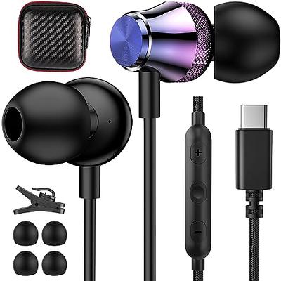 USB C Headphones for iPad Pro iPhone 15 Pro,USB Type C Earphones HiFi  Stereo USB C Wired Earbuds with Microphone Volume Control for Samsung S23  Ultra