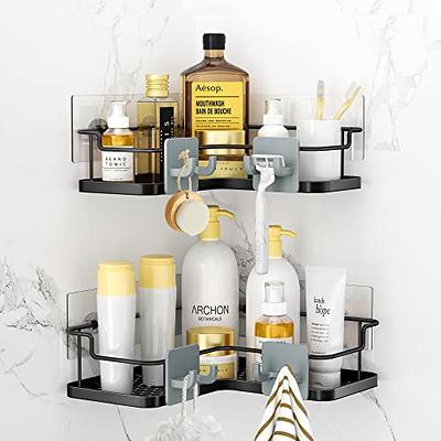 Dracelo Black Bathroom Organizer Shower Caddy, Hanging Head Two Shelf Shower Organizer Basket Plus Dish