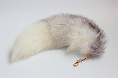  Fosrion Supper Huge and Fluffy Real Fox Tail Fur Halloween  Cosplay Toy Handbag Charm Accessory Key Chain Ring Hook Tassels Blue :  Clothing, Shoes & Jewelry