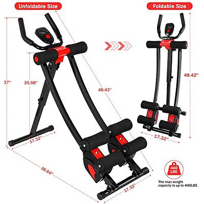 WINBOX AB Workout Equipment, Height Adjustable Ab Machine for Abdominal  Exercise and Strength Training, Home Gym Machine with Resistance Bands