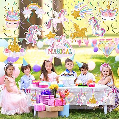 51 Pieces Unicorn Hanging Swirl Decorations Unicorn Party