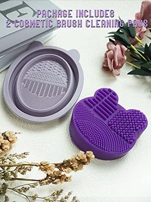 Silicon Makeup Brush Cleaning Mat with Drying Holder Brush Cleaner Mat  Portable Bear Shaped Cosmetic Brush Cleaner Pad+Makeup Brush Dry Cleaned  Quick