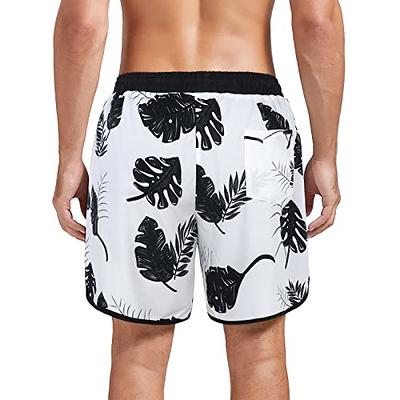 American Trends Men's Swim Trunks Board Shorts Quick Dry Mens Swimming  Trunks with Compression Liner