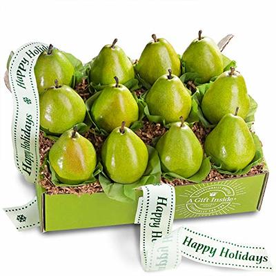 Golden State Fruit Gourmet Happy Holidays Imperial Comice Pears Deluxe  Fruit Gift Box, 9 Pc 