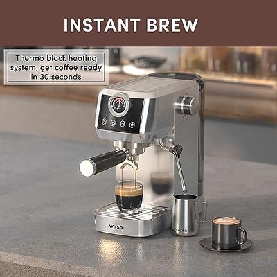 EspressoWorks 19-Bar Espresso, Cappuccino and Latte Maker 10-Piece Set -  Brew Cappuccino and Latte with One Button - Espresso Machine with Milk