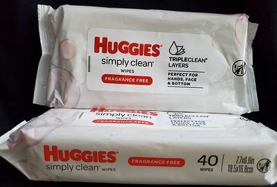 Huggies Simply Clean Baby Wipes Flip-Top Packs, Fragrance Free  Fragrance-Free