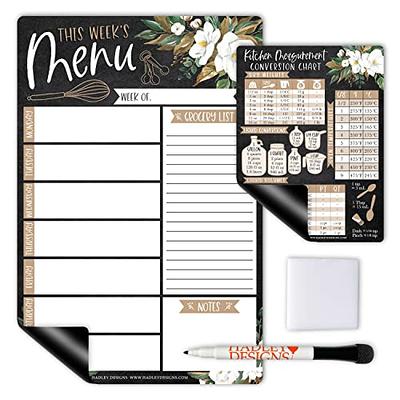 Gnome Magnetic Weekly Meal Planner Dry Erase Board for