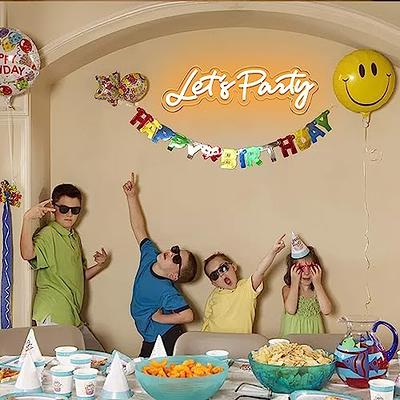 ATTNEON Let's Party Neon Sign for Birthday Party Wall Decor,Word