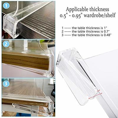 PENGKE 4 Pack Shelf Dividers for Closet Organization,Clear Wood Shelves  Dividers for Kitchen Cabinets,Clothes Organizer and Bedroom Storage