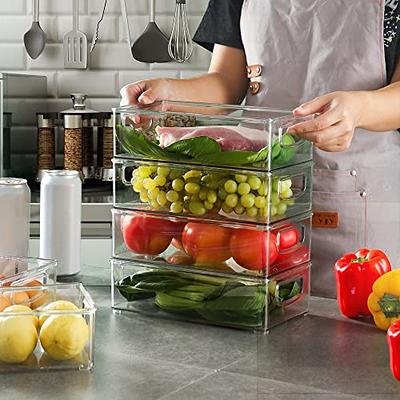 Refrigerator Organizer Bins with Lids, 8 Pack Plastic Freezer Organizer  Bins for Freezer, Kitchen, Countertops, Cabinets - Clear Pantry  Organization and Storage Bins Fridge Organizers by GOLIYEAN - Yahoo Shopping