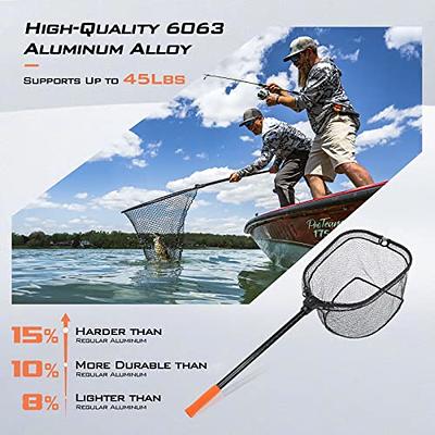 Landing Net Telescopic Folding Stainless Steel Pole Handle Durable