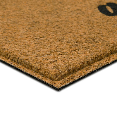 A1hc First Impression Molded Striped Rubber Coir Door Mat 18 x 30 - Beige/Brown