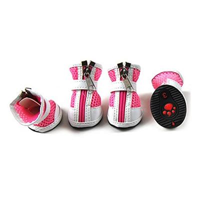 ZUNEA Small Dog Shoes for Hot Pavement Summer Breathable Mesh Boots  Adjustable Non Slip Zipper Pet Dogs Booties White PU Paw Protector Pink 5#  - Yahoo Shopping