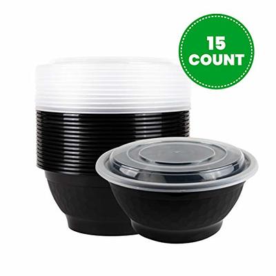 PLASTICPRO [15 Sets] 38 Ounce Black Plastic Salad Bowls With Airtight Clear  Lids To Go Perfect to us…See more PLASTICPRO [15 Sets] 38 Ounce Black