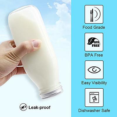 Glass Milk Bottles with Reusable Metal Twist Lids for Beverage