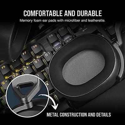 Corsair HS65 Surround Gaming Headset (Leatherette Memory Foam Ear Pads,  Dolby Audio 7.1 Surround Sound On PC And Mac, SonarWorks SoundID  Technology