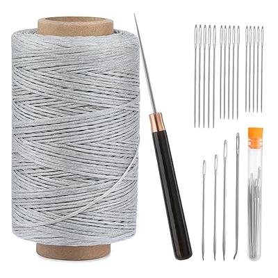 TLKKUE Leather Upholstery Sewing Waxed Thread Kit, 273 Yards Waxed Thread  Sewing Needle Straight Awl, Heavy Duty Wax String Sewing Kit for Upholstery  Repair Leather Crafting DIY Sewing (Light Grey) - Yahoo Shopping