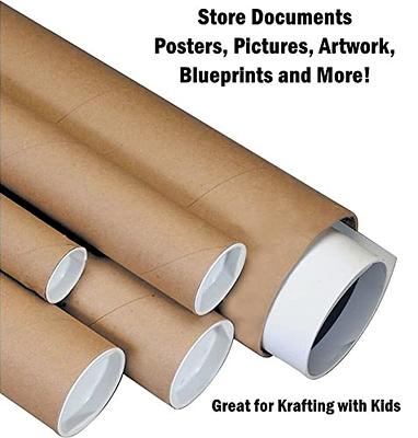 MagicWater Supply Mailing Tube - 1.5 in x 36 in - Kraft - 4 Pack - for  Shipping and Storage of Posters, Arts, Crafts, and Documents