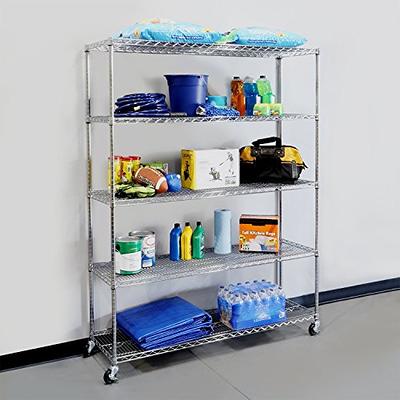 Seville Classics Solid Steel Wire Shelving Storage Unit Adjustable Shelves  Organizer Rack, for Home, Kitchen, Office, Garage, Bedroom, Closet, Black,  5-Tier, 30 W x 14 D (New Model)