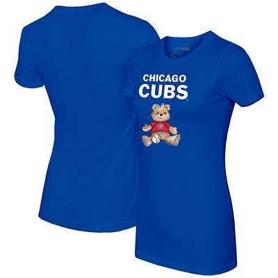 Girls Youth Chicago Cubs Tiny Turnip White 2023 Spring Training Fringe T- Shirt