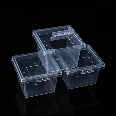 JOBEDE Jumping Spider Enclosure, Jumping Spider Habitat with Dropper Tongs  Acrylic Reptile Breeding Box for Tarantula Scorpion Sling Isopods