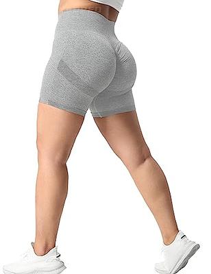 YEOREO Women High Waist Workout Yoga Gym Smile Contour Seamless Cycling  Shorts Bright Grey XS - Yahoo Shopping