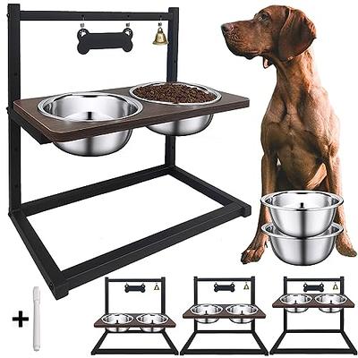 Alpeir Elevated Dog Bowls for Large Dogs, Raised Dog Bowl Stand with 2 Bowls,  Adjustable Pet Food Water Bowl, Retro Brown - Yahoo Shopping