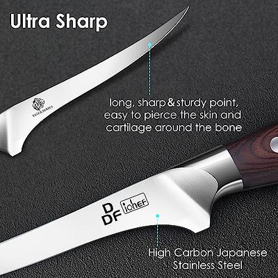  DDF iohEF Fillet Knife 7 Inch Boning Knife High Carbon  Stainless Steel Professional Fish Knife with Anti-slip Ergonomic Handle for  Meat Cutting : Home & Kitchen